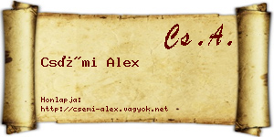 Csémi Alex névjegykártya